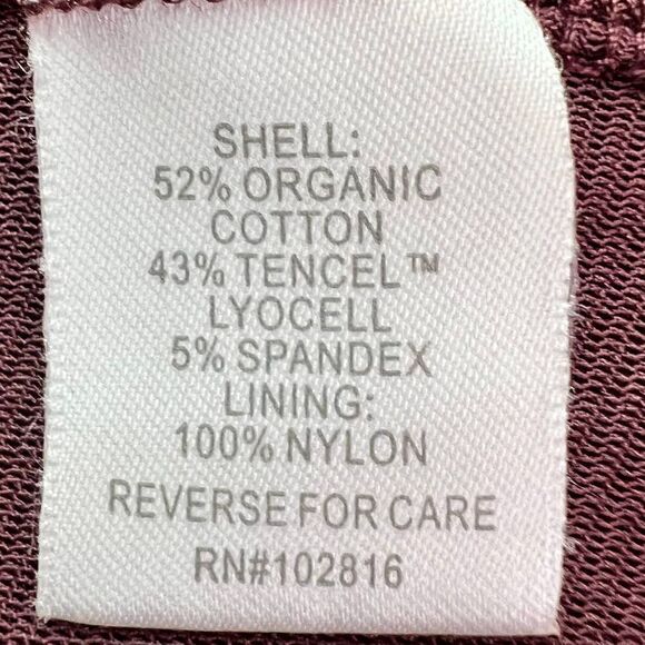 GARNET HILL Organic Cotton Jersey Knit Dress in Burgundy Women's Large - Picture 8 of 8